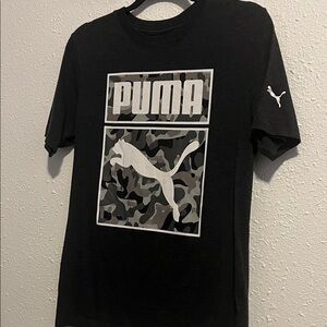 Puma Men's Black Camo Logo Tee